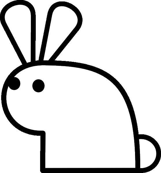 Название: Раскраска Шаблон кролика. Категория: Контур зайца для вырезания. Теги: шаблон, кролик, уши, глаза.