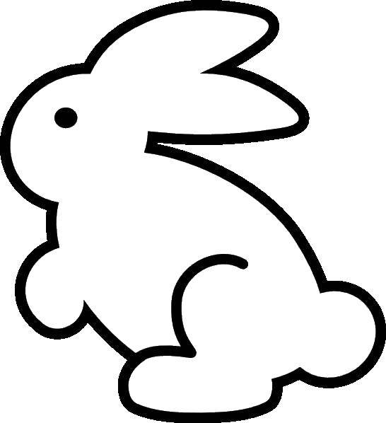 Название: Раскраска Шаблон зайка. Категория: Контур зайца для вырезания. Теги: контур, заяц, хвостик, уши.