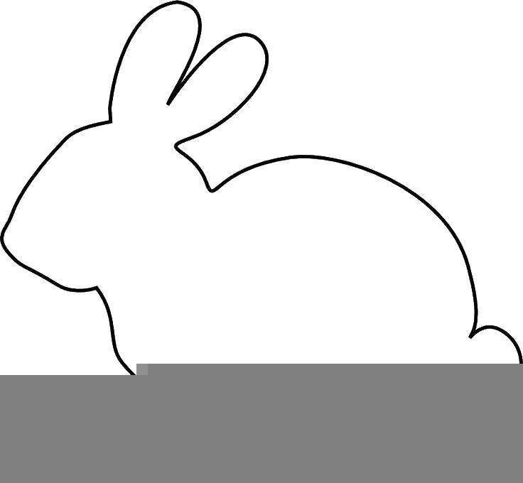 Название: Раскраска Шаблон зайца. Категория: Контур зайца для вырезания. Теги: контур, заяц, уши.