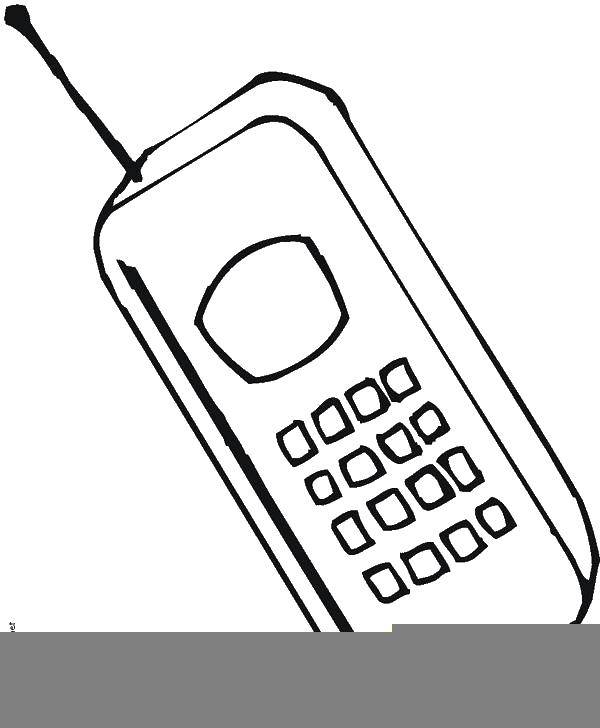 Название: Раскраска Телефон с антенной. Категория: раскраски. Теги: телефон, кнопка, антенна.
