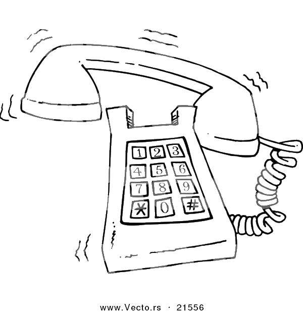 Coloring Caller phone. Category the phone. Tags:  telephone, tube.