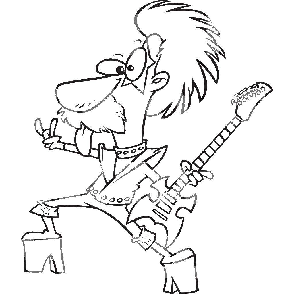 Coloring A mad scientist with gitara. Category Electric guitar. Tags:  the scientist, guitar.