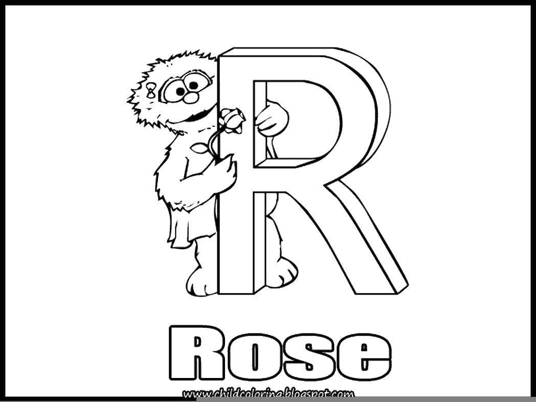 Coloring Letter r. Category English alphabet. Tags:  the letter, rose.