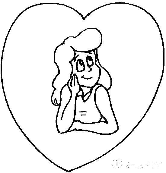 Coloring The girl in your heart. Category Valentines day. Tags:  the girl in the heart, coloring pages.