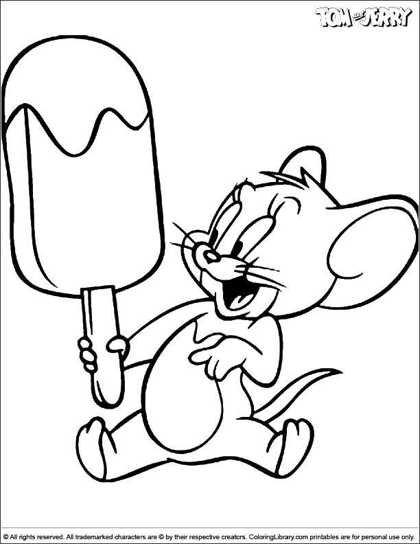 Coloring Jerry and ice cream. Category Tom and Jerry. Tags:  Jerry ice cream.