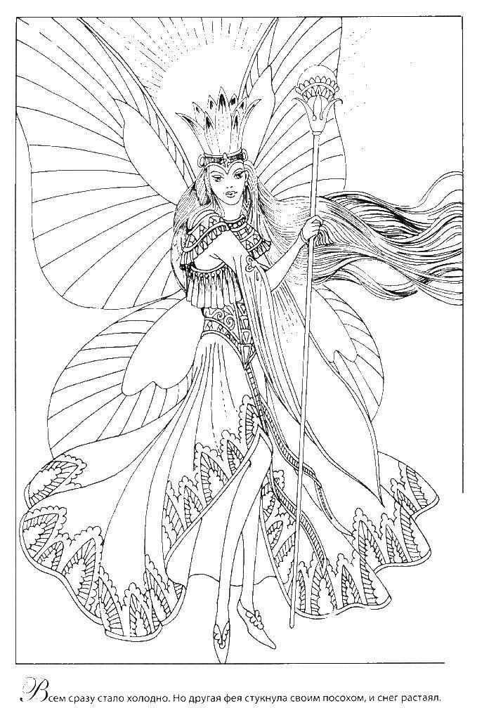 Coloring Fairy spring. Category fairies. Tags:  fairies, flowers.