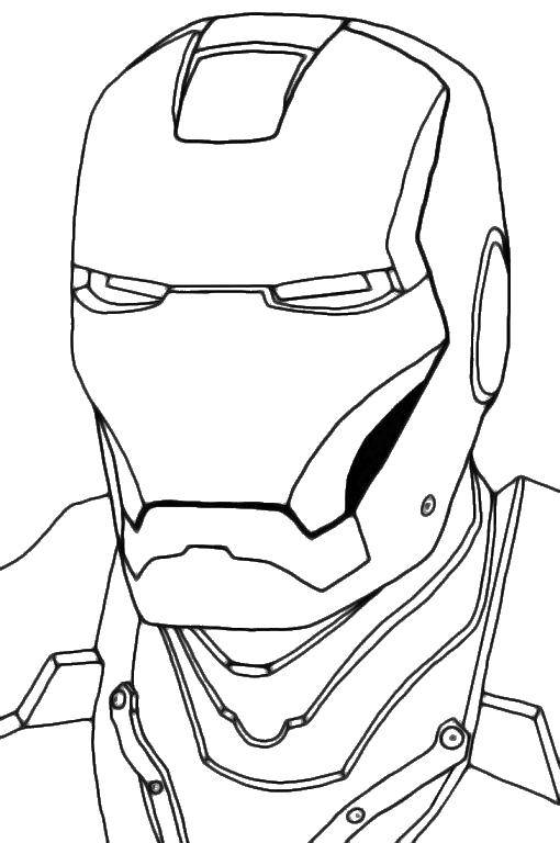 Coloring Face iron man. Category superheroes. Tags:  iron man, mask.