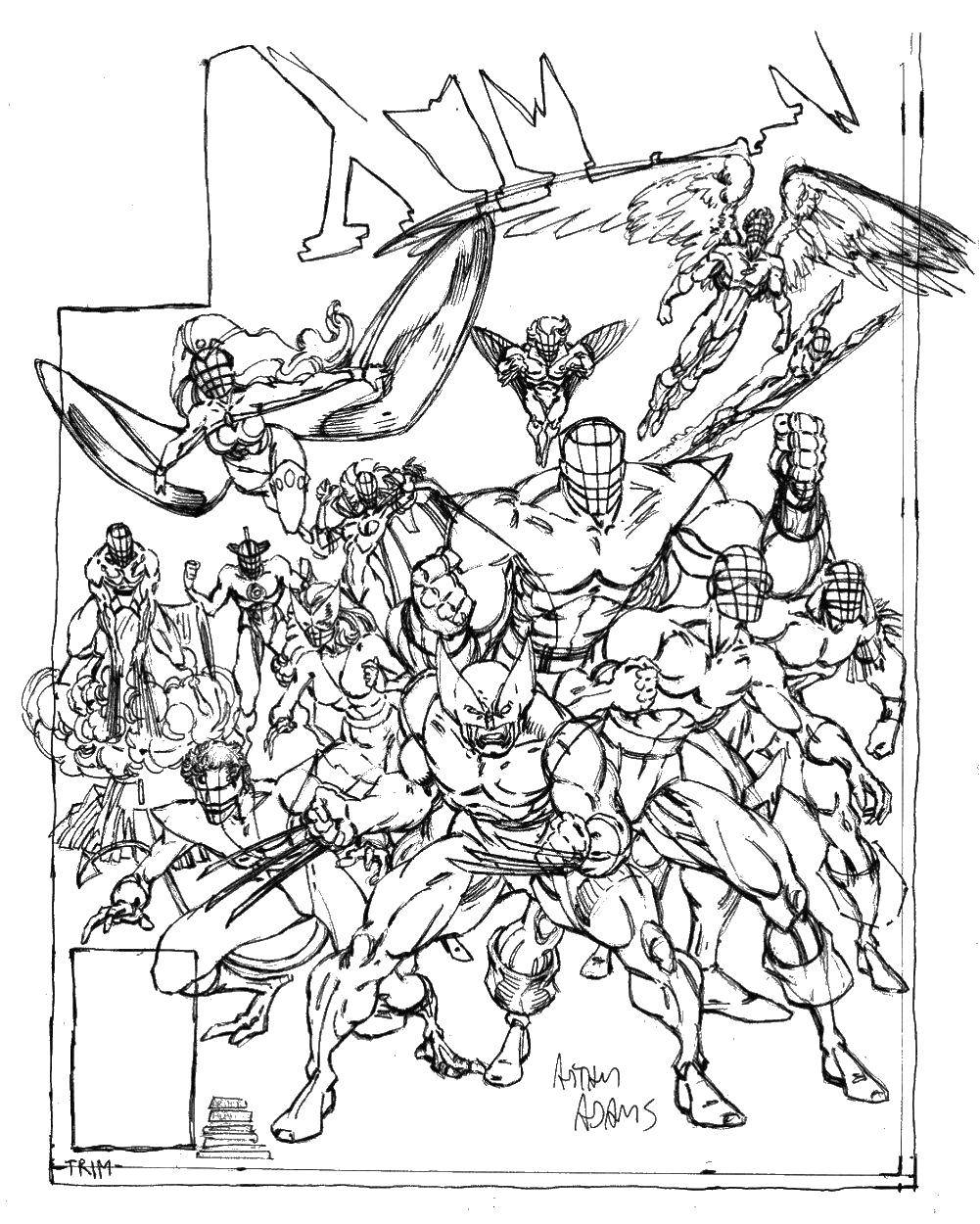 Coloring X-men. Category X-men. Tags:  Wolverine, Hulk, iron man.