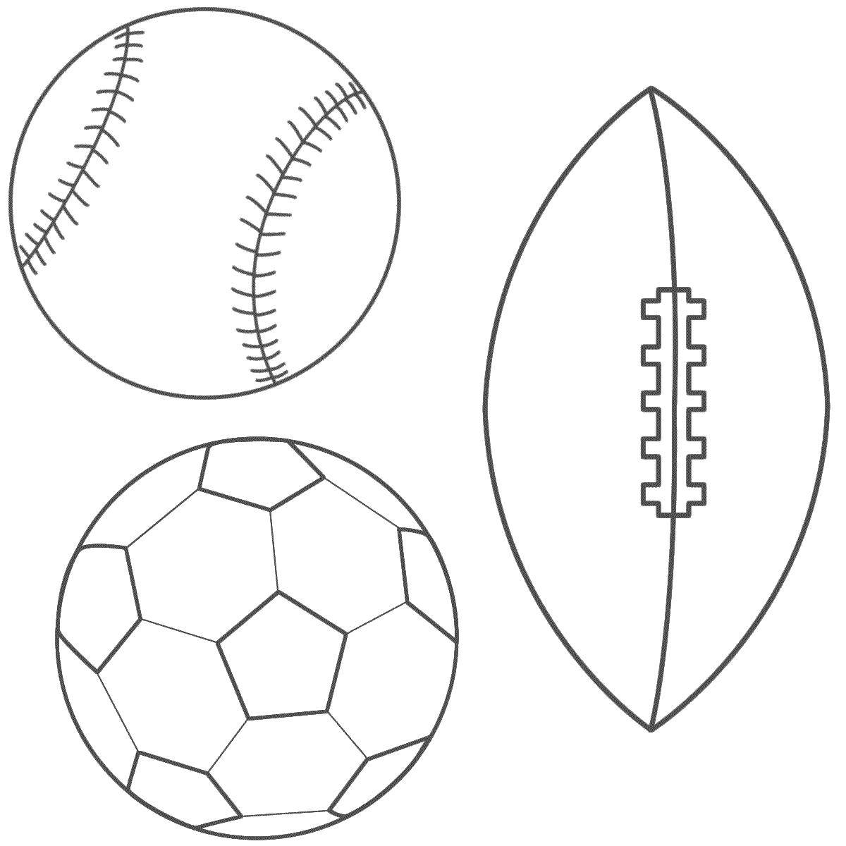 Название: Раскраска Мячи для спорта. Категория: спорт. Теги: мяч, спорт.