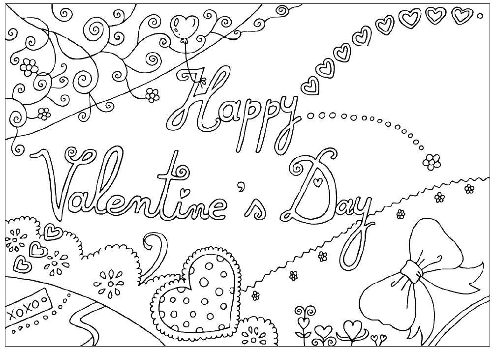Название: Раскраска Поздравление с днём святого валентина. Категория: день святого валентина. Теги: День Святого Валентина, любовь.