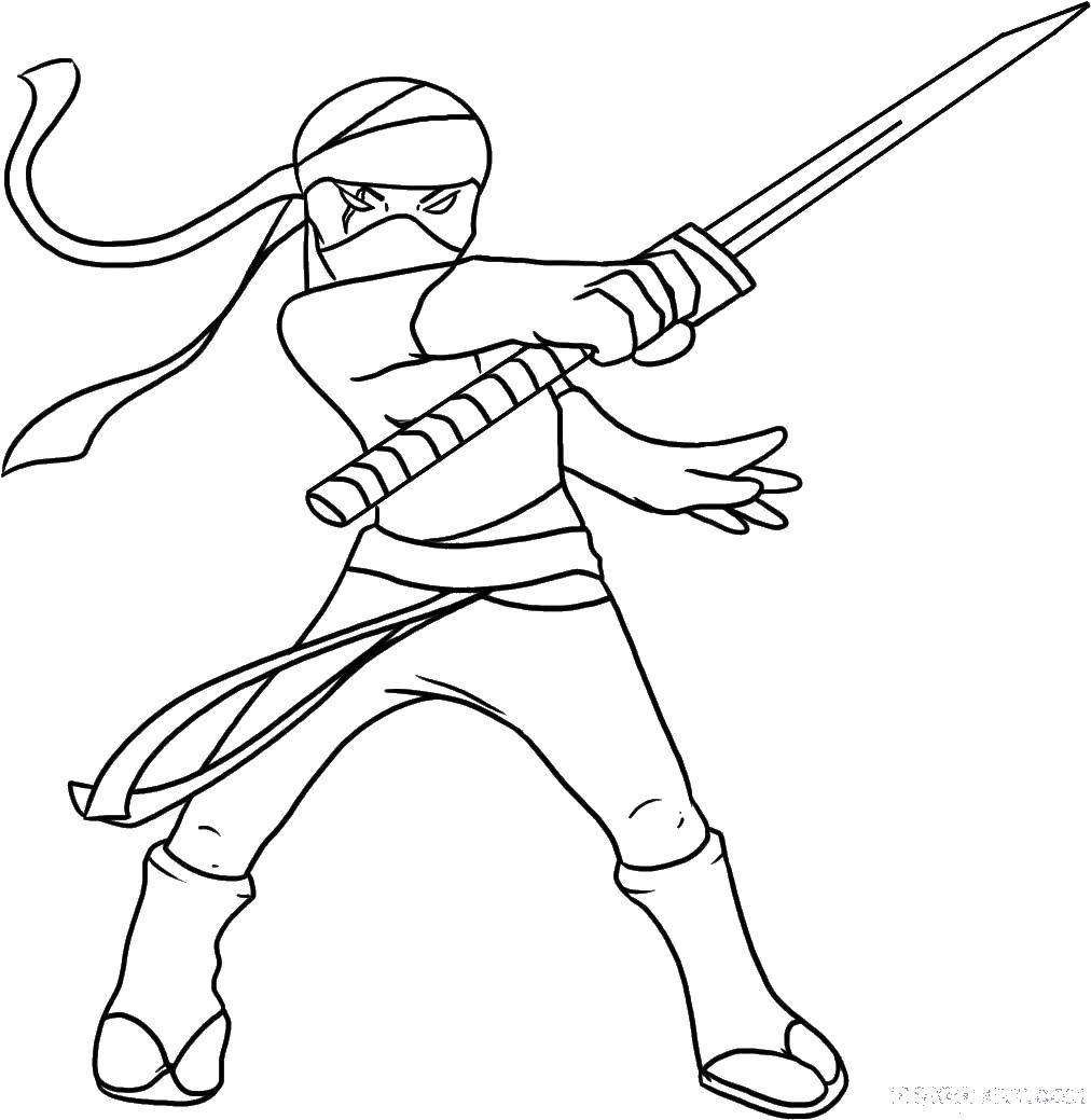 Название: Раскраска Самурай и меч. Категория: ниндзя. Теги: ниндзя, маски, самураи.