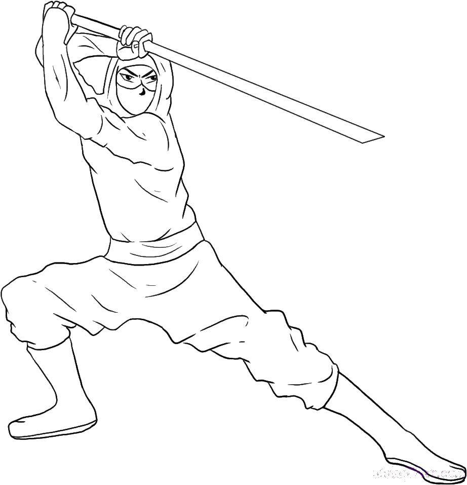 Coloring The samurai sword. Category ninja . Tags:  ninja mask, samurai.