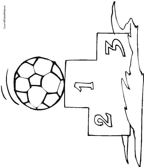 Coloring Tribune with the ball. Category Football. Tags:  tribune, ball, space.