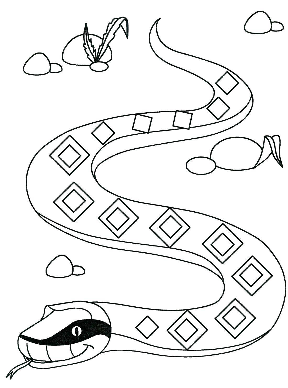Coloring Snake with diamonds. Category the snake. Tags:  snake, stones, diamond.