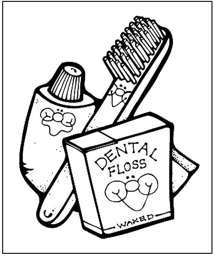 Coloring Toothbrush and toothpaste. Category The care of teeth. Tags:  toothpaste, brush.