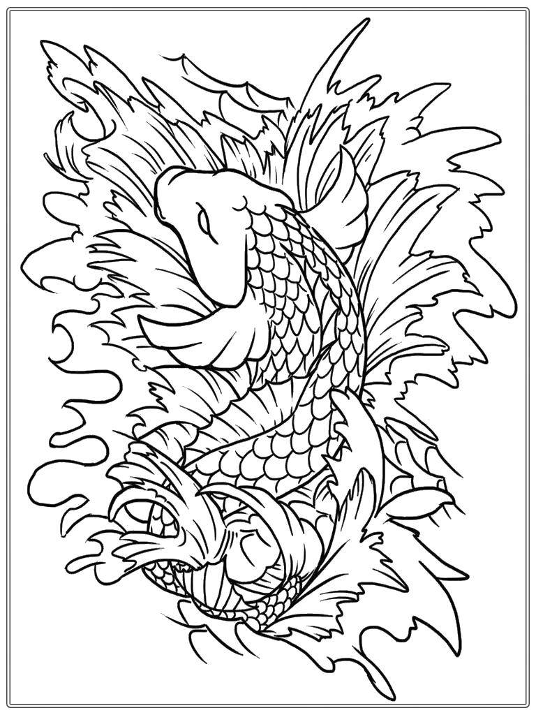 Coloring Lovely carp. Category coloring. Tags:  Underwater world, fish.