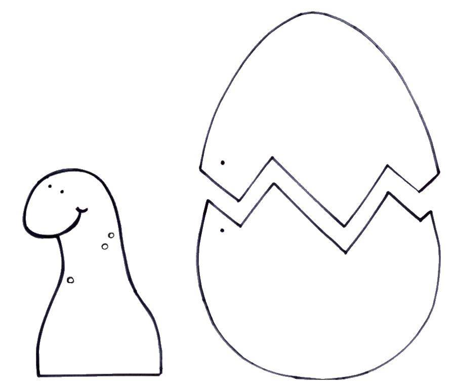 Название: Раскраска Динозаврик и яйцо. Категория: динозавр. Теги: динозаврик, яйцо.