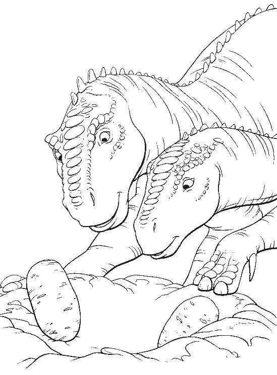 Название: Раскраска Динозавры и яйца. Категория: динозавр. Теги: динозавр, яйца.