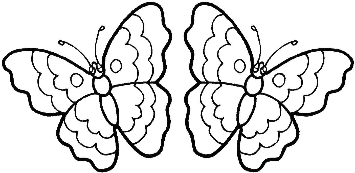 Coloring Two butterflies. Category butterflies. Tags:  babuska.