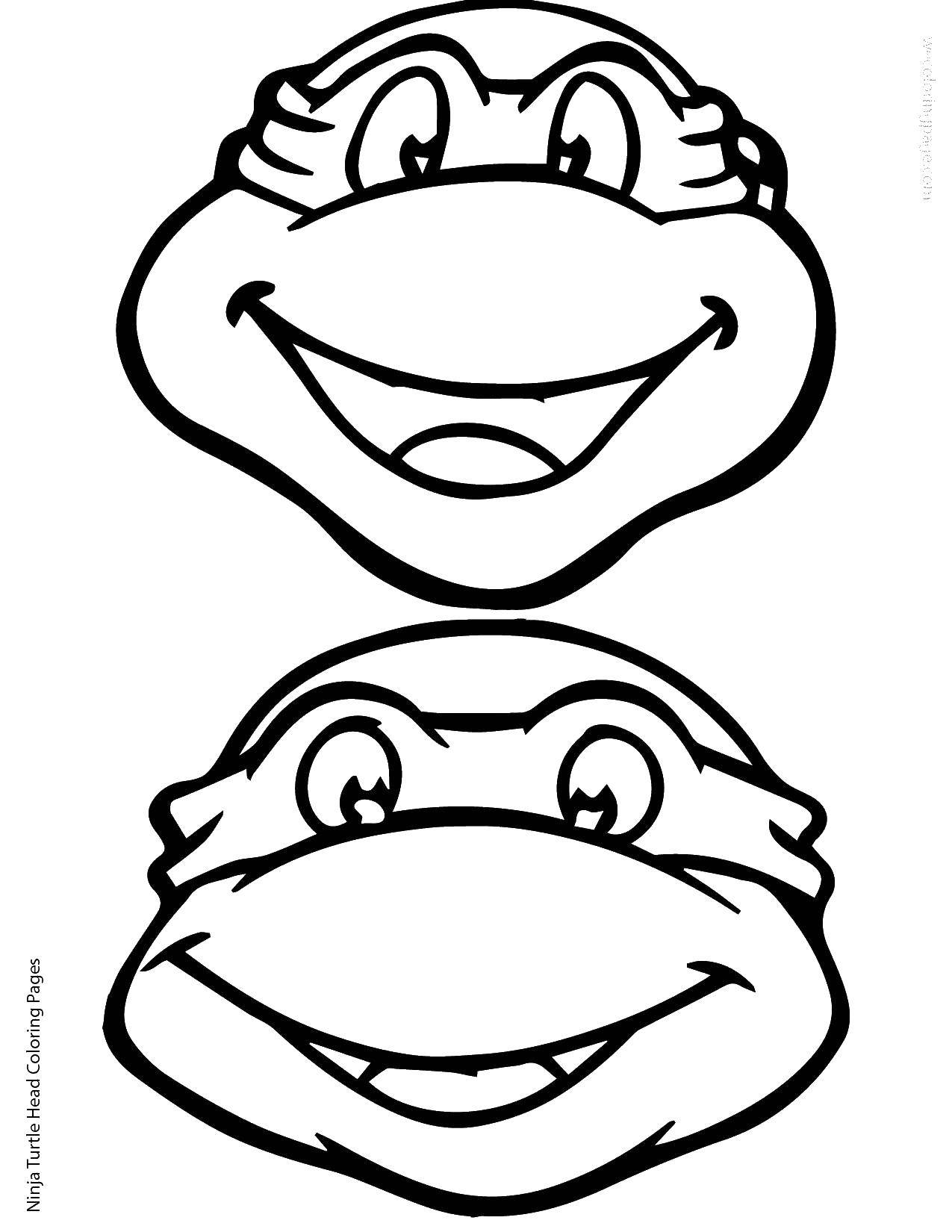 Название: Раскраска Две головы черепашек ниндзя. Категория: ниндзя. Теги: черепахи, ниндзя, маски.