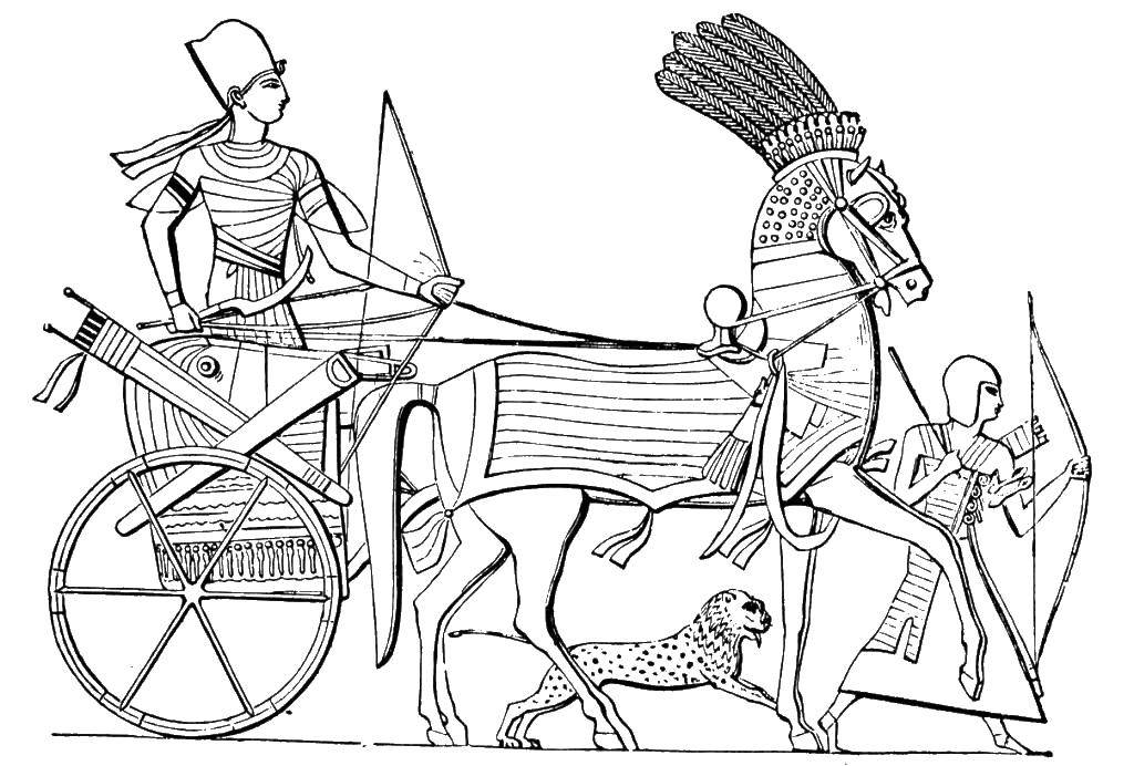 Coloring Egyptian chariots. Category Egypt. Tags:  Egypt, chariots.