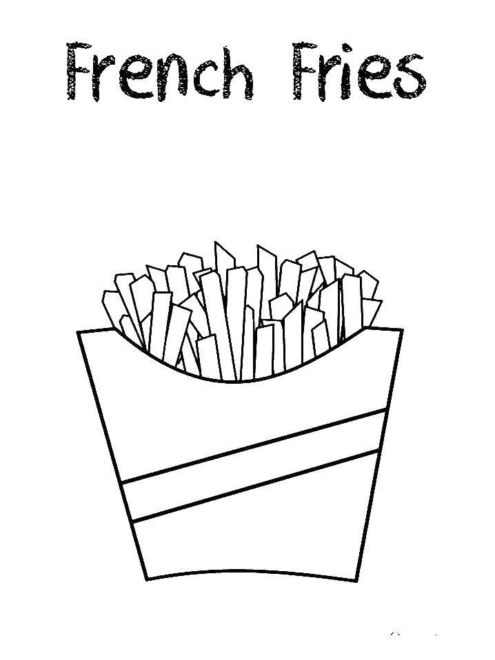 Coloring French fries. Category coloring. Tags:  FRENCH fries.