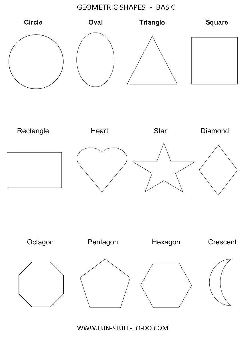 Coloring Geometric shapes in English. Category English. Tags:  geometric shapes, English.