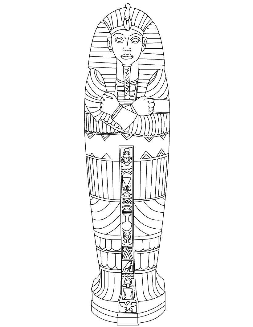 Название: Раскраска Гроб фараона. Категория: Египет. Теги: Египет.