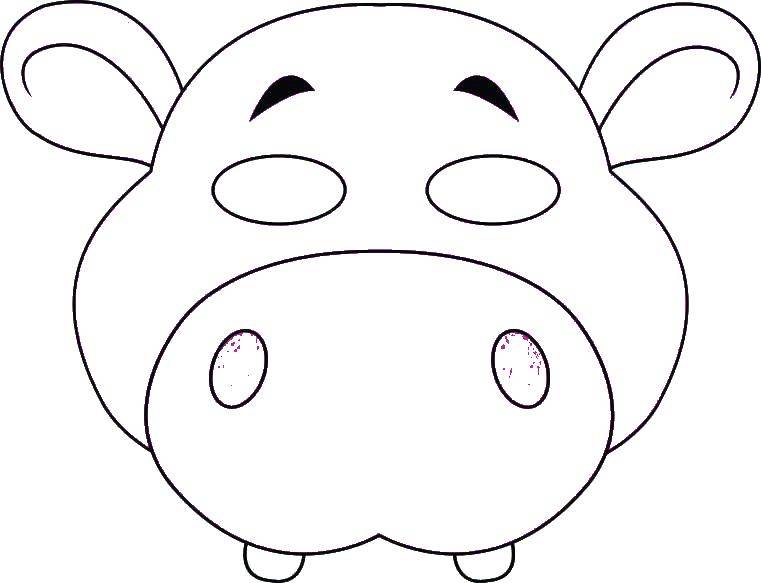Coloring Muzzle cow. Category animals. Tags:  cow.