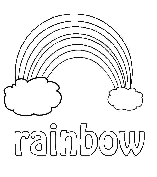 Coloring Clouds and rainbow. Category Weather. Tags:  clouds, rainbow.