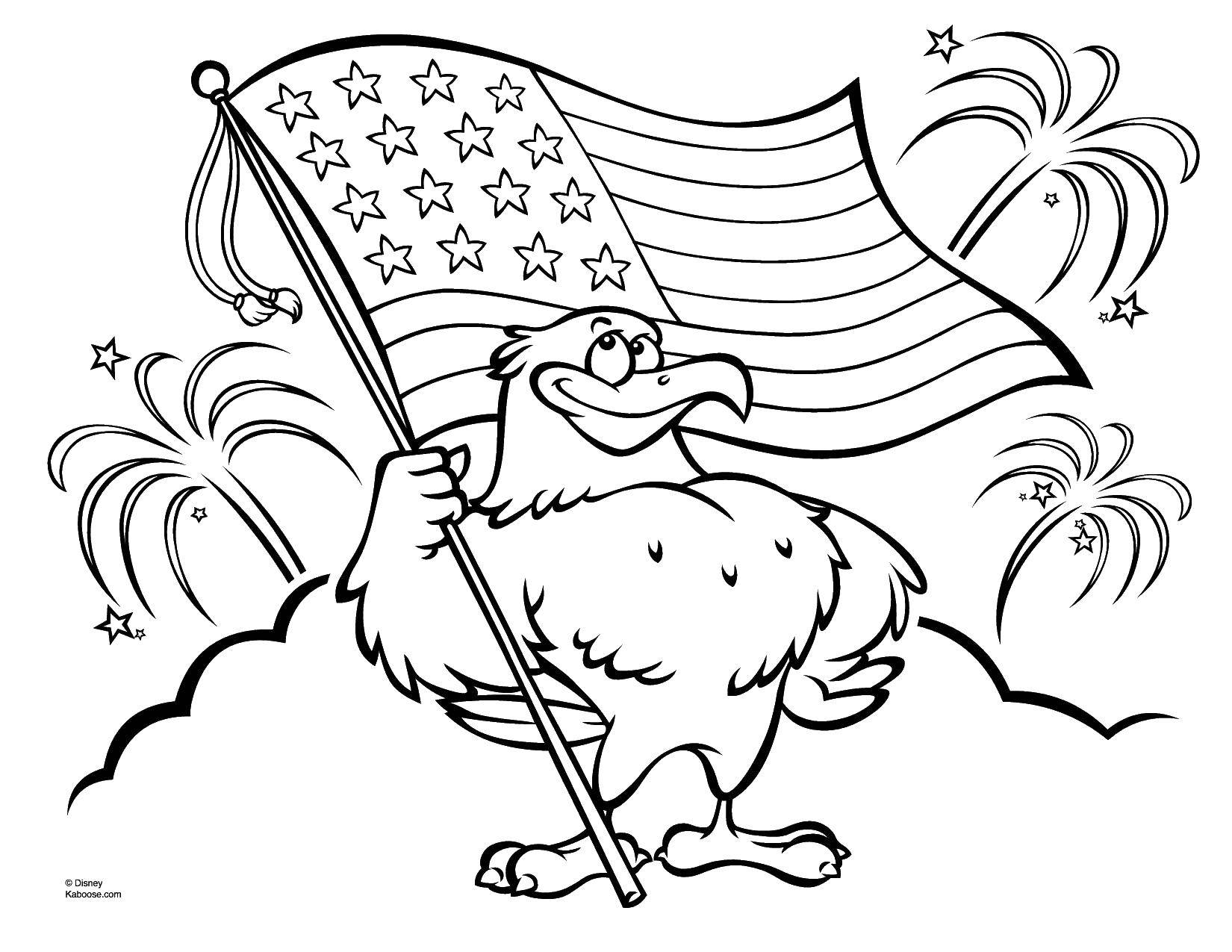Coloring The eagle symbol of the USA. Category USA . Tags:  America, USA, flag.