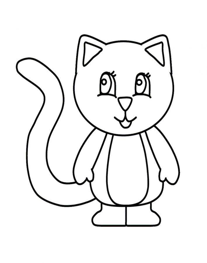 Название: Раскраска Рисунок котенка. Категория: домашние животные. Теги: кошка, кот.