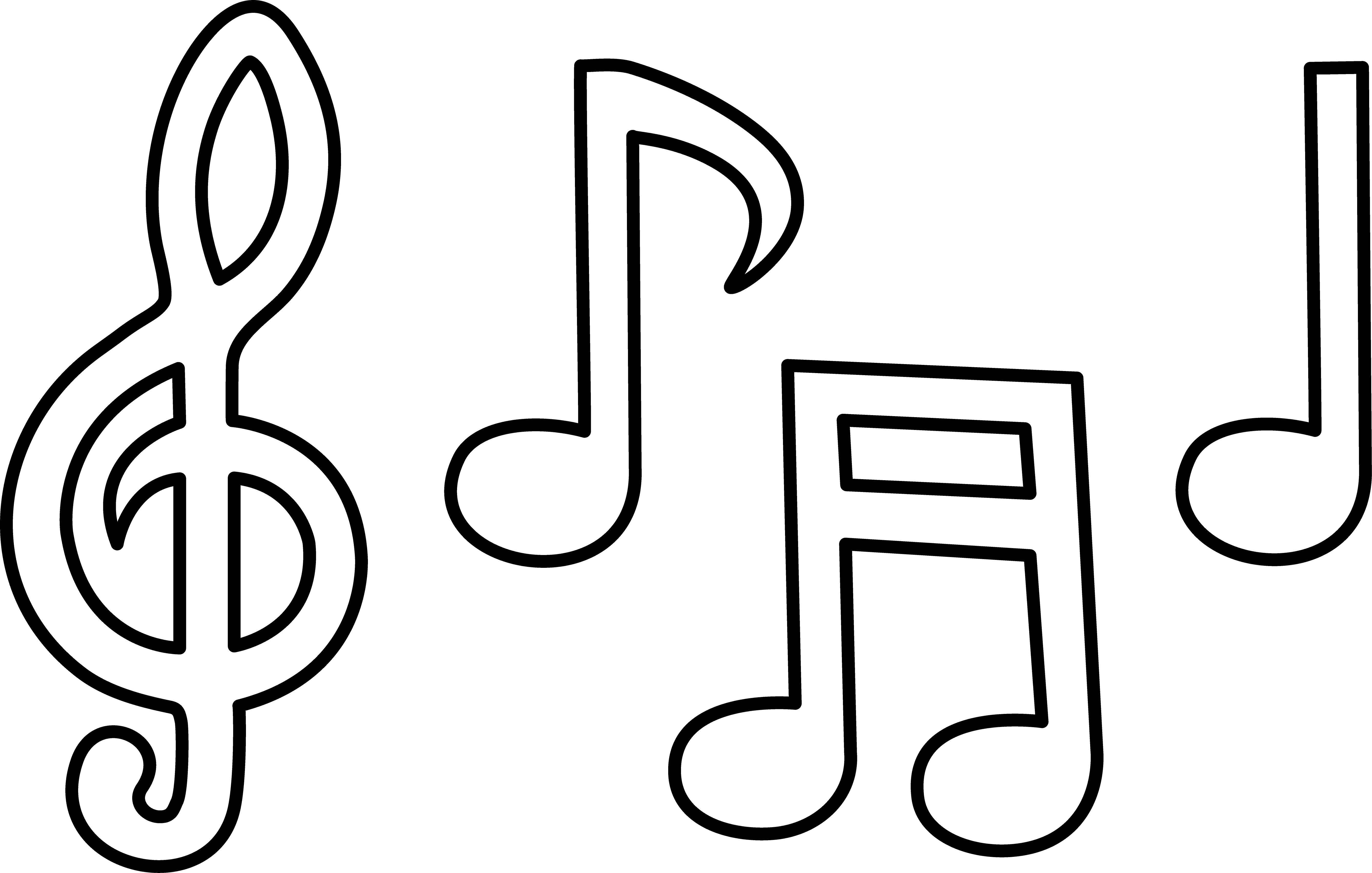Coloring Templates music. Category Templates for cutting out. Tags:  treble clef, notes.