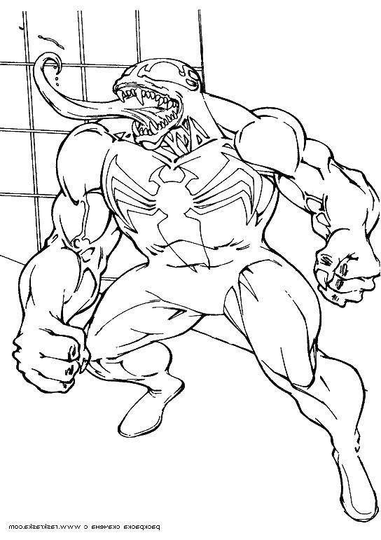 Coloring Symbiote spider-man. Category coloring. Tags:  symbiote, spider-man, language.