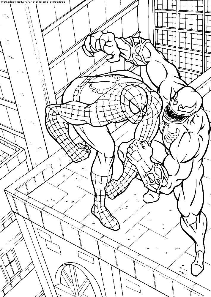 Coloring Symbiote and spider-man. Category coloring. Tags:  symbiote, spider-man, language.