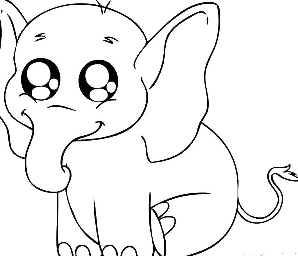 Coloring Elephant for kids. Category Animals. Tags:  elephant.