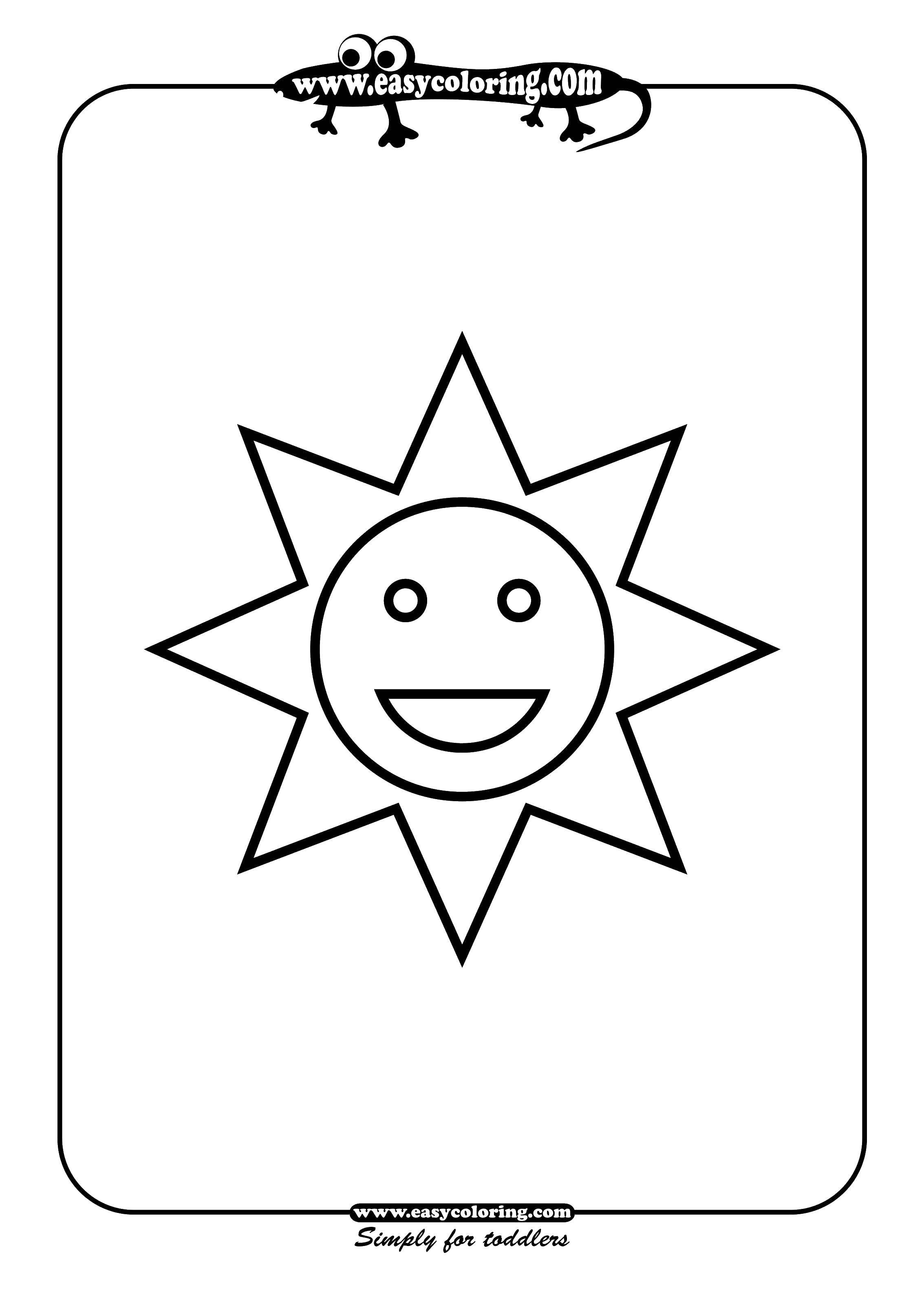 Coloring The sun. Category coloring. Tags:  sun, rays, eyes, mouth.