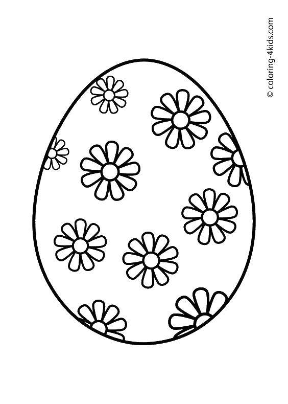 Coloring Egg decorated with flowers. Category Patterns for coloring eggs. Tags:  egg patterns, flowers.