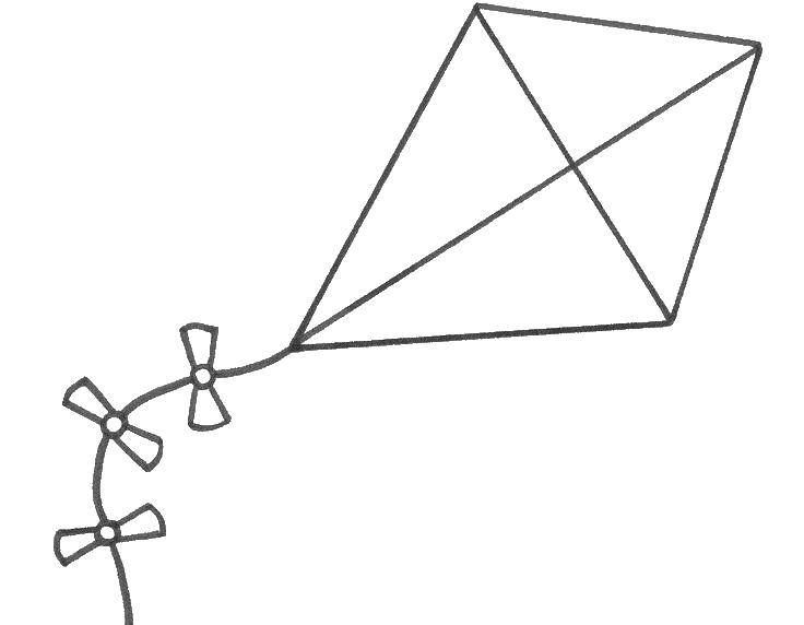 Coloring Serpent air. Category a kite. Tags:  rhombus, kite, bows.