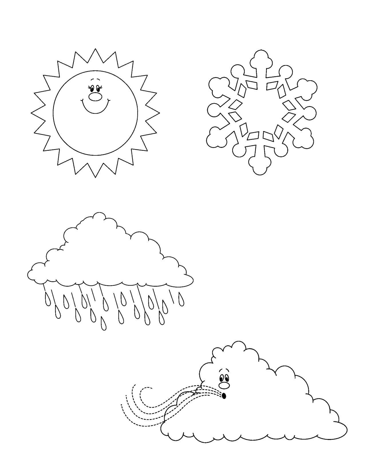 Coloring The signs of the weather. Category Weather. Tags:  weather.