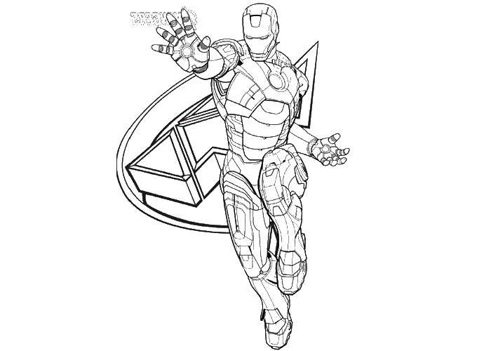 Coloring Aron man. Category superheroes. Tags:  iron man suit Avengers.