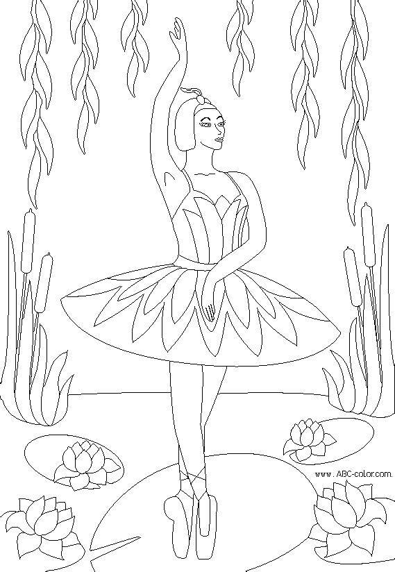 Название: Раскраска Балерина на кувшинке. Категория: балерина. Теги: балерина, пачка, пуанты.
