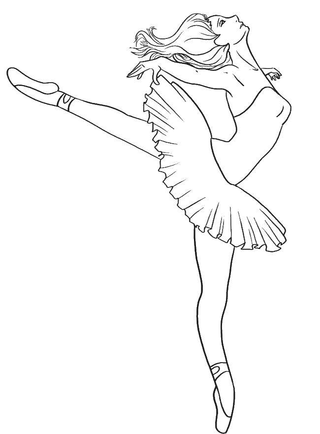 Название: Раскраска Балерина погрузилась в танец. Категория: Танец. Теги: Балерина, балет, танцы.