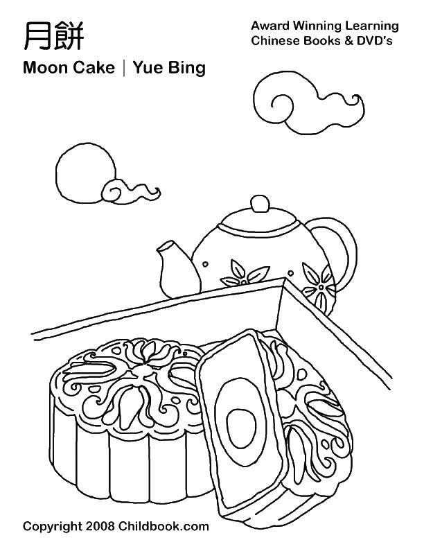 Coloring The tea and cakes. Category the food. Tags:  tea, cakes.