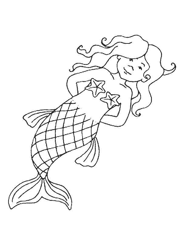 Coloring Girl mermaid. Category coloring. Tags:  mermaid.