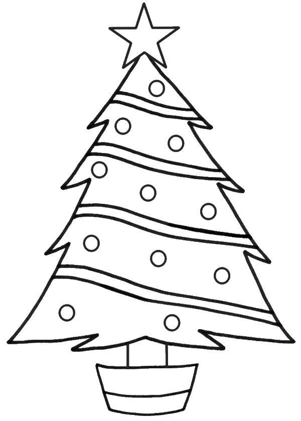 Название: Раскраска Елка в ведре. Категория: рождество. Теги: елка, звезда, дерево.
