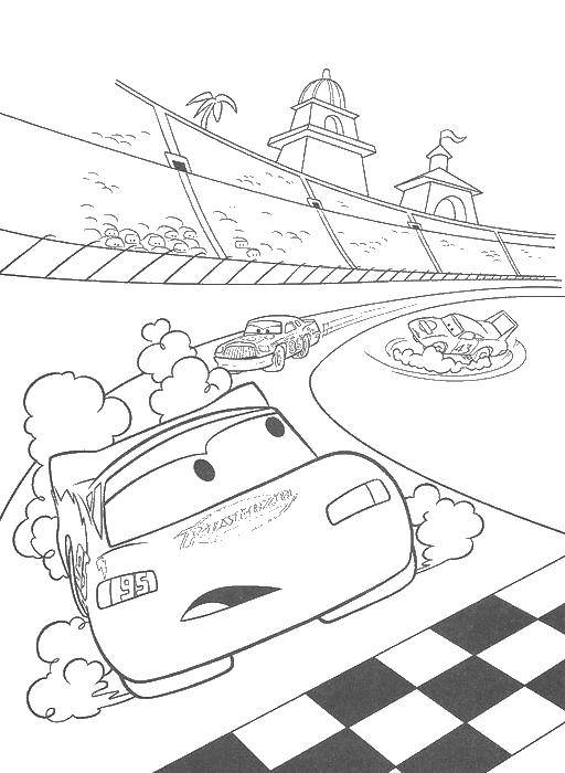 Coloring McQueen racing. Category Wheelbarrows. Tags:  cars, car, lightning McQueen.