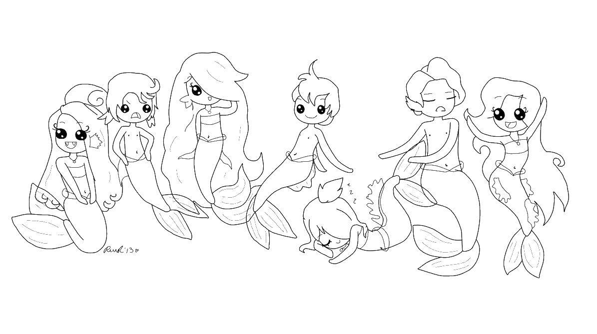 Coloring Little mermaid. Category coloring. Tags:  the little mermaid, mermaid children.