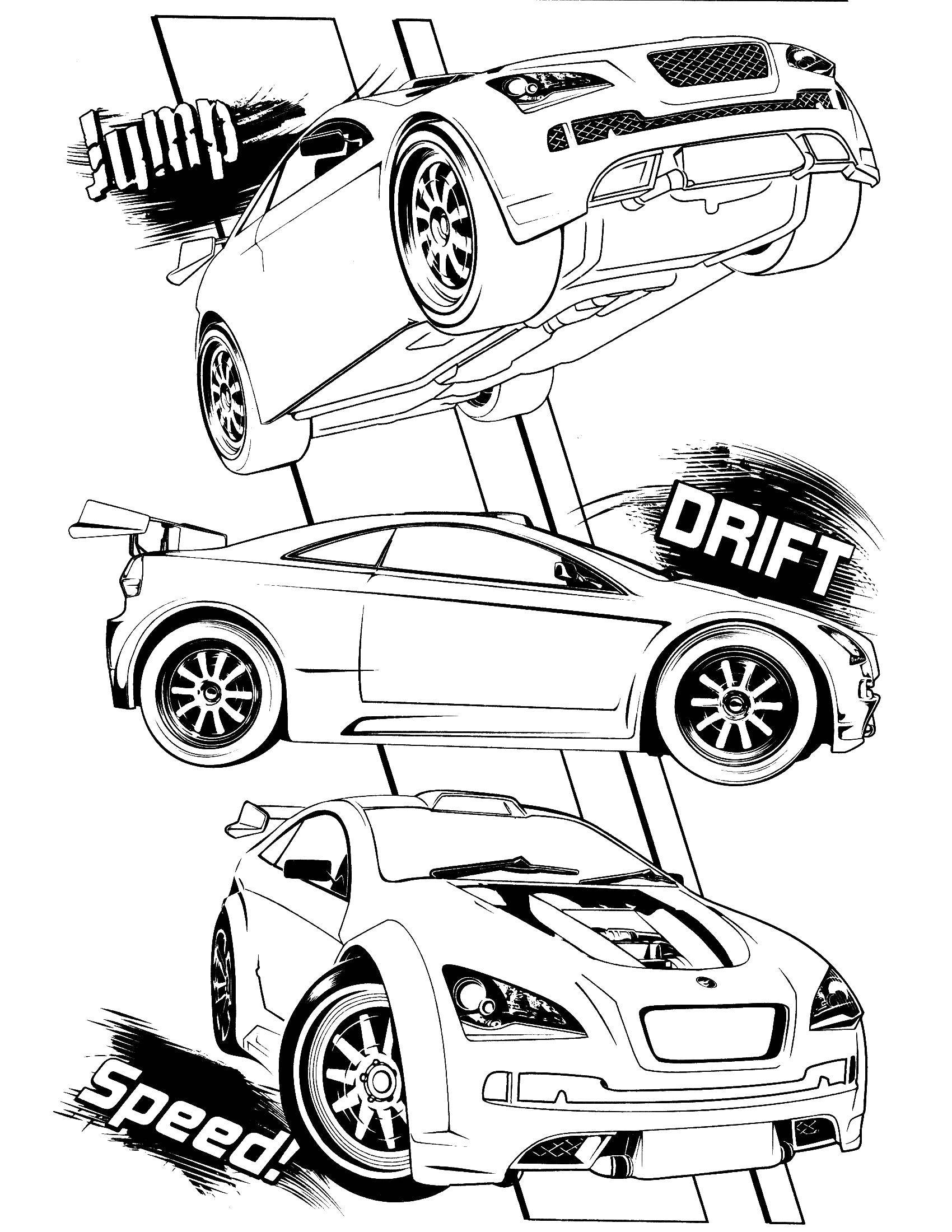 Coloring Cars and drift. Category coloring. Tags:  car, drift, speed, jump.