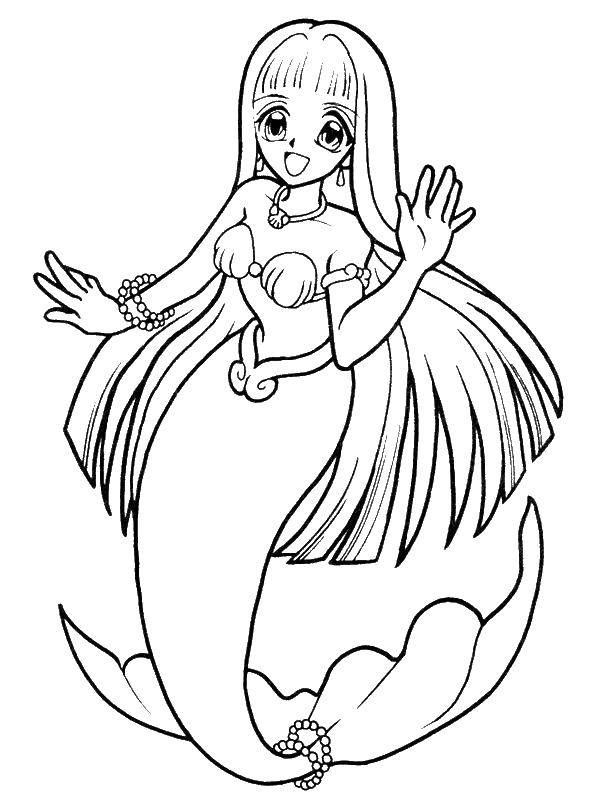 Coloring Trendy mermaid. Category coloring. Tags:  mermaid, fashion.
